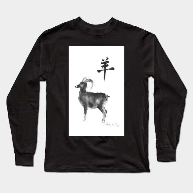Zodiac - Goat Long Sleeve T-Shirt by Cwang